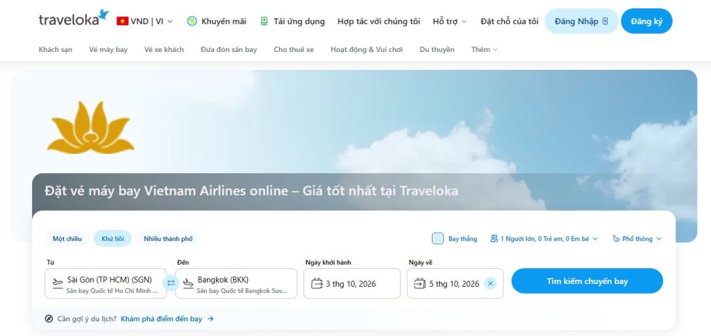 đặt vé máy bay Vietnam Airlines