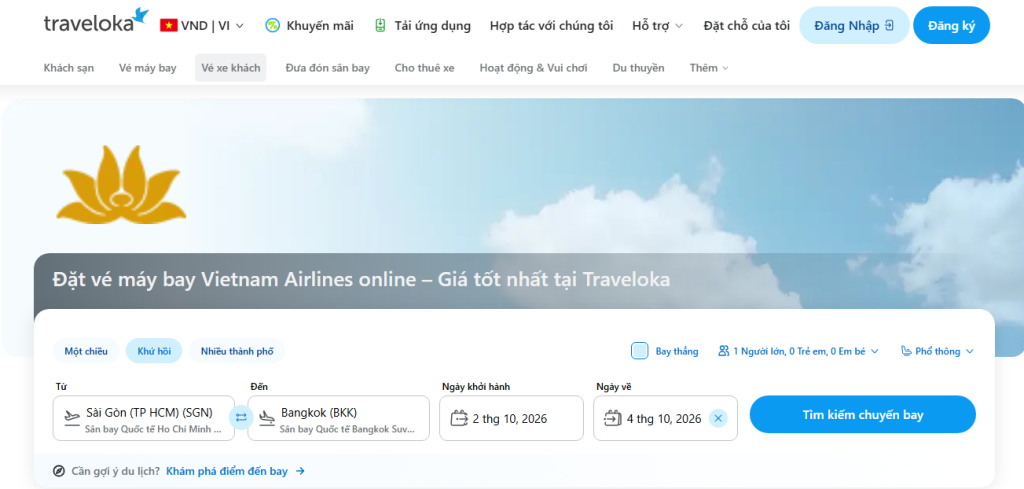 booking vé máy bay Vietnam Airlines